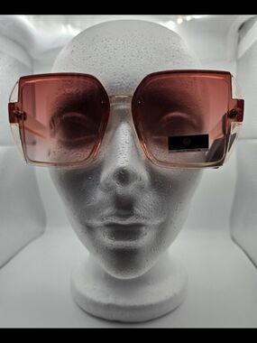 Margaret Josephs Oversized Pink Gradient Square Sunglasses Mom Boss Square Chic